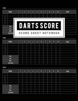 Darts Score Sheet : Darts Game Record Keeper Book, Darts Scoresheet, Darts Score Card, Darts Score Sheet Has Space Record Scores for Everybody Favorite Pub Game, Size 8. 5 X 11 Inch, 100 Pages