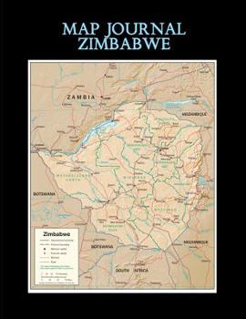 Paperback Map Journal: Zimbabwe: 150 page lined notebook/diary Book