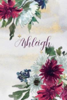 Ashleigh: Personalized Journal Gift Idea  for Women (Burgundy and White Mums)
