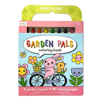 Hardcover Carry Along! Coloring Book and Crayon Set - Garden Pals - Set of 9 Crayons Book