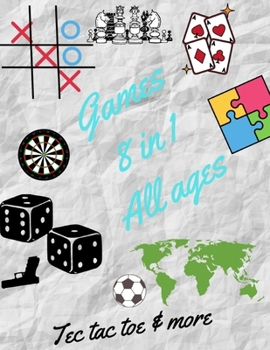 Tec tac toe & more Games 8 in 1 All ages: Printed on high-quality paper , Hangman , Captain's Mistress , Dots & Boxes , Tec tac toe , Tec tac toe 3D , Warships ,Mash , Hexagon Game