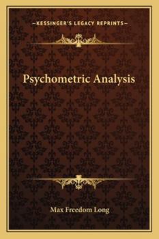Paperback Psychometric Analysis Book