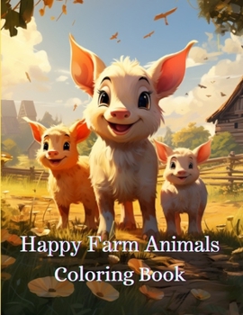 Paperback Happy Farm Animals Coloring Book: For Ages 4 and Up. 90 pages Book