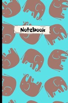Notebook: Cute Elephants:Blue Brown tumbling elephants.Blank Lined Journal Notebook, 6" x 9", Elephant journal, Elephant notebook, Ruled, Writing ... Gift For Women.Size 6" x 9" .120 Lined Pages