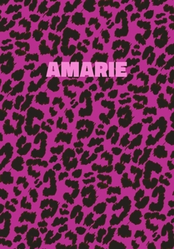 Paperback Amarie: Personalized Pink Leopard Print Notebook (Animal Skin Pattern). College Ruled (Lined) Journal for Notes, Diary, Journa Book