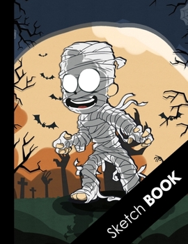 Paperback Sketch Book: Scary Halloween Gifts for Kids: Zombie with Big Eyes, Blank Paper for Drawing, Doodling or Sketching Book