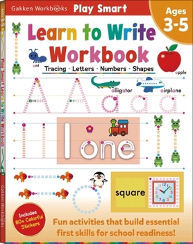 Paperback Play Smart Learn to Write Workbook: Ages 3-5: Tracing, Letters, Numbers, Shapes Book