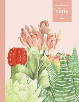 Cornell System Notes 110 Pages: Cactus Notebook for Professionals and Students, Teachers and Writers | Succulent Llama Pattern