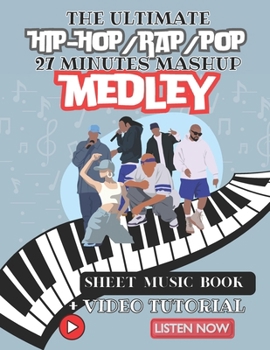 Paperback 27 minute rap hiphop mashup on classical piano cover sheet music book + audio + video tutorial Book