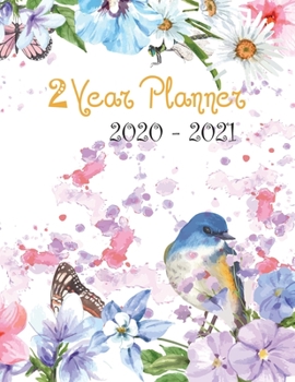 Paperback 2 Year Planner 2020-2021: Monthly Plan Ahead Calendar Appointments - Personalized Planner 24 Months Agenda Schedule Organizer - Phone Book, Birt Book