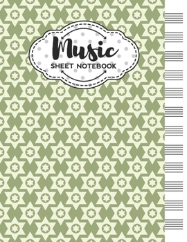 Paperback Music Sheet Notebook: Blank Staff Manuscript Paper with Unique Geometric Stars Themed Cover Design Book