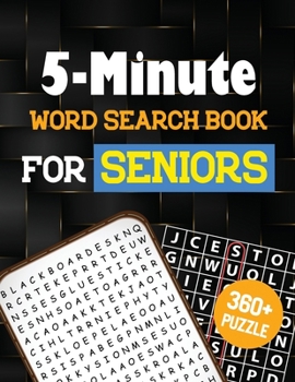 Paperback 5-Minute Word Search Book for Senior: 360+ Large-Print Christmas Word Search Puzzle, Exercise Your Brain, Holiday Fun for Adults Book