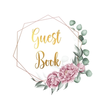Hardcover Guest Book for visitors and guests to sign at a party, wedding, baby or bridal shower (hardback) Book