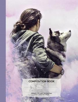 Paperback Wolf Best Friend Composition Notebook, Graph Paper: 4x4 Quad Rule Grid Student Exercise Book for Math & Science Book