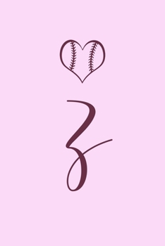 Z: Name Monogram Initial Z Softball 6x9" Dot Bullet Notebook/Journal Gift Idea For Girls, Women, School, College and Work