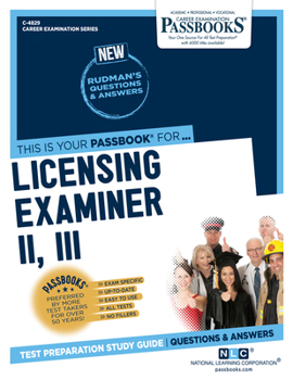 Paperback Licensing Examiner II, III (C-4829): Passbooks Study Guide Volume 4829 Book