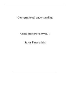 Paperback Conversational understanding: United States Patent 9996531 Book