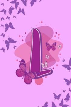 L: Letter L Monogram Purple & Pink Butterfly Notebook & Journal