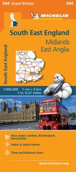 Map Mapa Regional South East England, Midlands, East Anglia Book