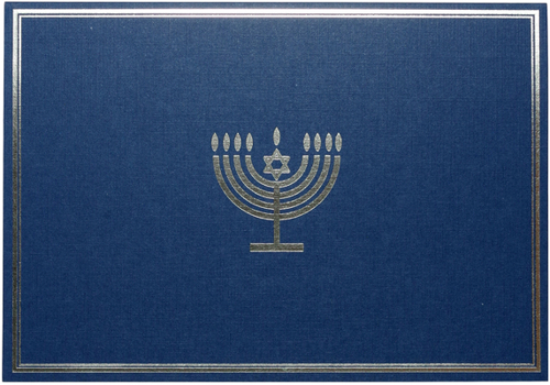 Hardcover Silver Menorah Small Boxed Holiday Cards Book
