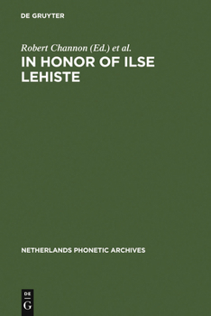 Hardcover In Honor of Ilse Lehiste: Ilse Lehiste Pühendusteos Book