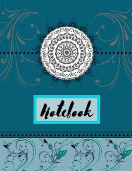 Notebook: Blue Floral Mandala Pattern Writing Gift - Lined NOTEBOOK, 130 pages, 8.5 x 11