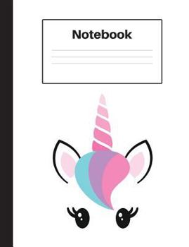 Paperback Notebook: Unicorn Pink Horn, Dot Grid, Notebook Home Office School Student Teacher Homeschool, 7.4 x 9.7 in, 200 pages for kids, Book