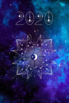 Paperback 2020: Moon Geometry Galaxy Daily Planner Diary Book