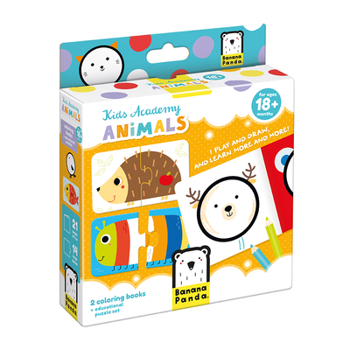 Banana Panda - Kids Academy Animals - Includes 2 Coloring Books and 7 Educational Puzzles for Kids Ages 18 Months +