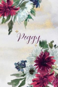 Peggy: Personalized Journal Gift Idea  for Women (Burgundy and White Mums)