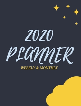 Paperback 2020 Planner Weekly & Monthly: 12-Month Planner (1 Jan 2020 - 31 Dec 2020), Contacts and Notes Sections, 8.5" x 11" - Yellow Moon by Positive Vibe Book