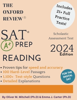 Paperback The Oxford Review SAT Prep: Reading Book