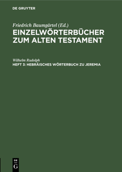 Hardcover Hebräisches Wörterbuch Zu Jeremia [German] Book