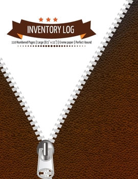 Inventory Log: Brown Leather Inventory Log Book - 110 Numbered Pages | Business Logbook Record Items, Quantity, etc. | Brown Leather Look | Durable Softcover (Inventory Record Books)