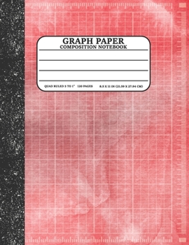 Graph Paper Composition Notebook: Math and Science Lover Graph Paper Cover Watercolor Red (Quad Ruled 5 squares per inch, 120 pages) Birthday Gifts For Math Lover Teacher,Student Notebook