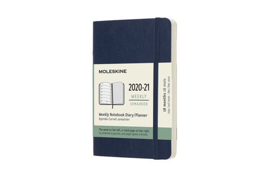 Calendar Moleskine 2020-21 Weekly Planner, 18m, Pocket, Sapphire Blue, Soft Cover (3.5 X 5.5) Book