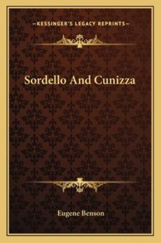 Paperback Sordello And Cunizza Book