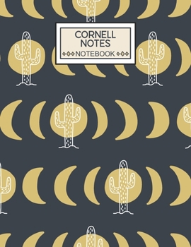 Paperback Cornell Notes Notebook: College Ruled Cornell Notebook Paper Index and Numbered Page Interior: Cactus Moon Phases Book