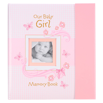 Christian Art Gifts Girl Baby Book of Memories Pink Keepsake Photo Album | Our Baby Girl Memory Book | Baby Book with Bible Verses, The First Year