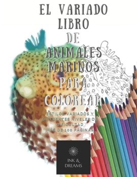 Paperback El variado libro de animales marinos para colorear [Spanish] Book
