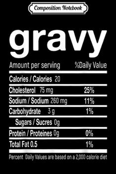Composition Notebook: Gravy Funny Christmas Food Nutrition Facts Gift  Journal/Notebook Blank Lined Ruled 6x9 100 Pages