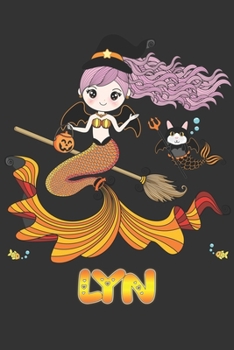 Lyn: Lyn Halloween Beautiful Mermaid Witch Want To Create An Emotional Moment For Lyn?, Show Lyn You Care With This Personal Custom Gift With Lyn's Very Own Planner Calendar Notebook Journal