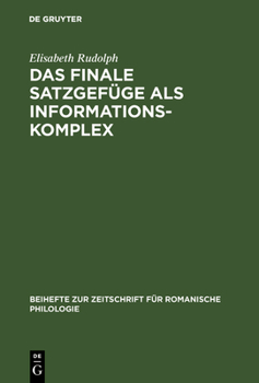 Hardcover Das finale Satzgefüge als Informationskomplex [German] Book