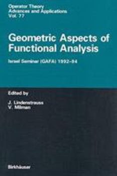 Hardcover Geometric Aspects of Functional Analysis: Israel Seminar (Gafa) 1992-94 Book
