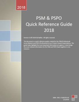 Paperback Quick Reference Guide For PSM and PSPO: Pass PSM I and PSPO I in your first try. (101 Q & A included) Book