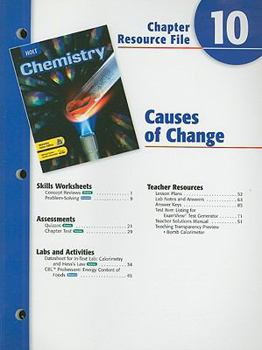 Paperback Holt Chemistry Chapter 10 Resource File: Causes of Change Book