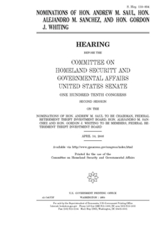 Nominations of Hon. Andrew M. Saul, Hon. Alejandro M. Sanchez, and Hon. Gordon J. Whiting