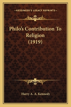Paperback Philo's Contribution To Religion (1919) Book