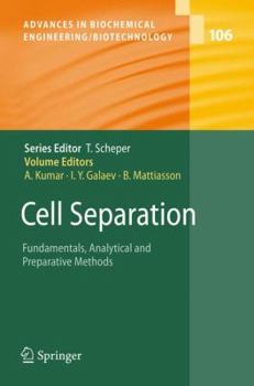 Hardcover Cell Separation: Fundamentals, Analytical and Preparative Methods Book