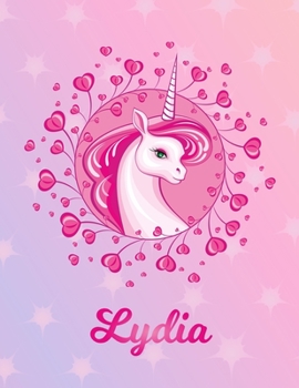Lydia: Unicorn Sheet Music Note Manuscript Notebook Paper Magical Horse Personalized Letter L Initial Custom First Name Cover Musician Composer Instrument Composition Book 12 Staves a Page Staff Line 